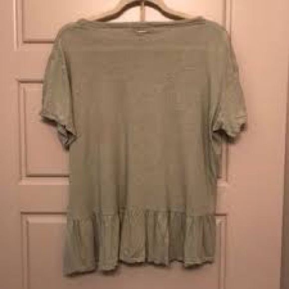 ❤️4for$20! Calvin Klein Jeans Heather Green Peplum Shirt - Picture 2 of 2